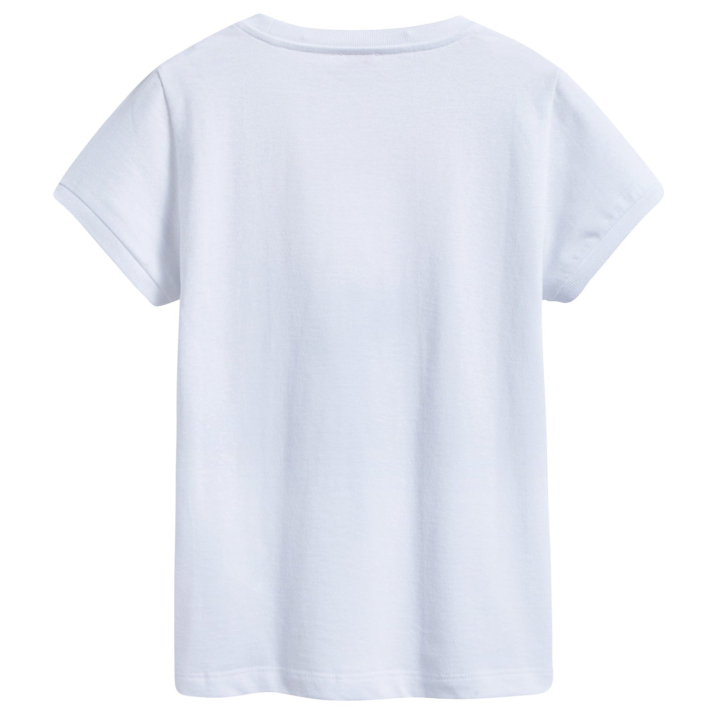 Girls White "Light  Pink  Flower" Cotton T-shirt