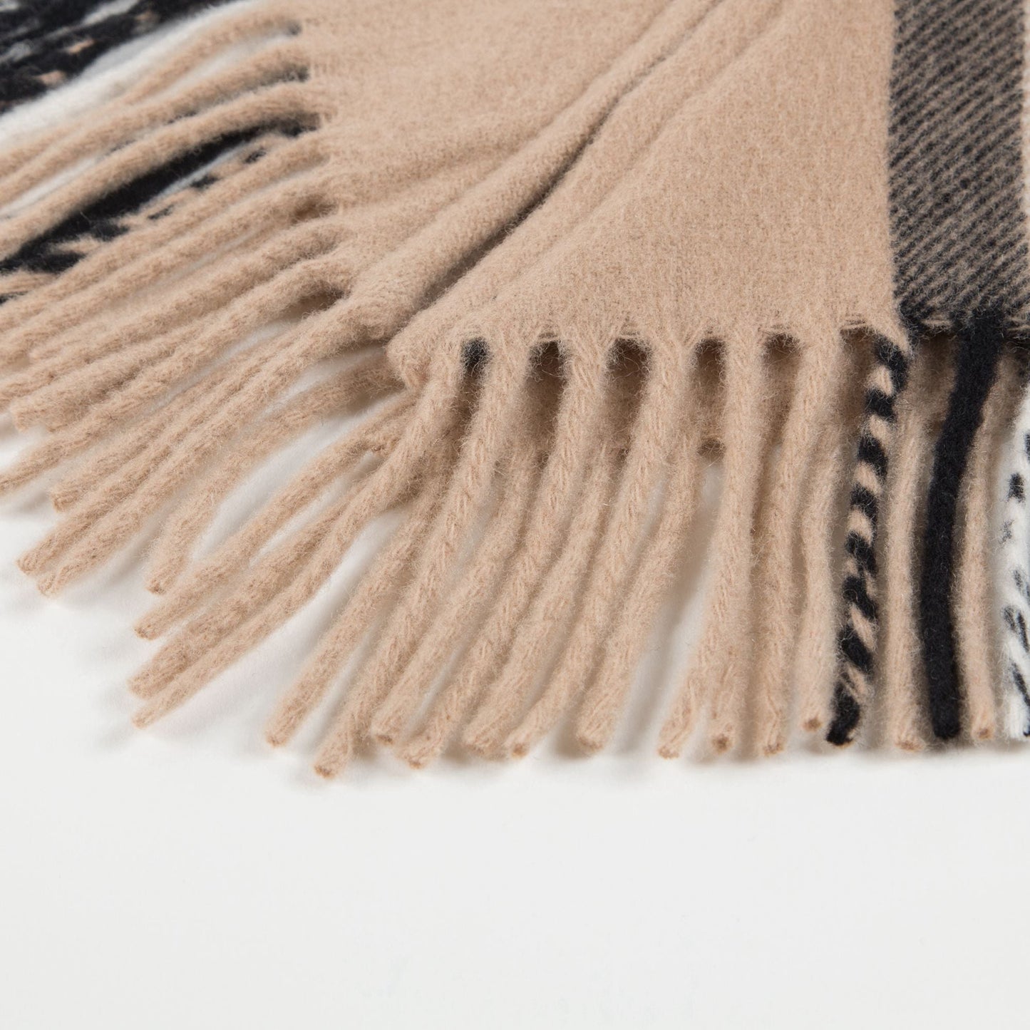 Girls  Beige  Check   Wool   Blankets