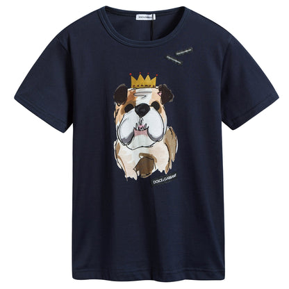 Baby Boys Blue Dog Cotton T-shirt