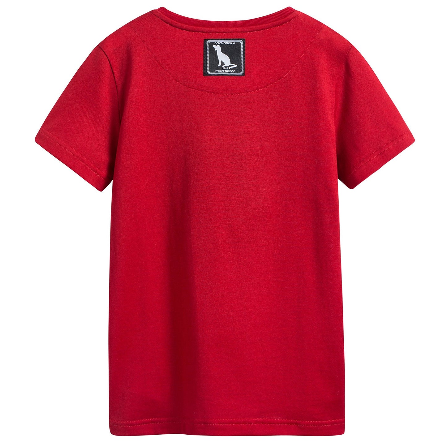 Girls & Boys Red Dog Cotton T-shirt