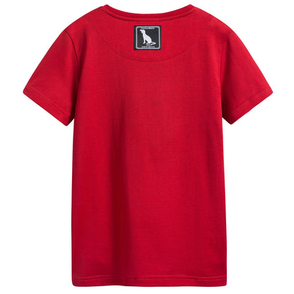 Girls & Boys Red Dog Cotton T-shirt