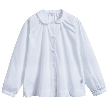 Girls White Cotton T-shirt