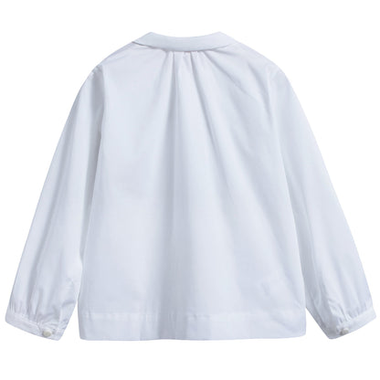 Girls White Cotton T-shirt