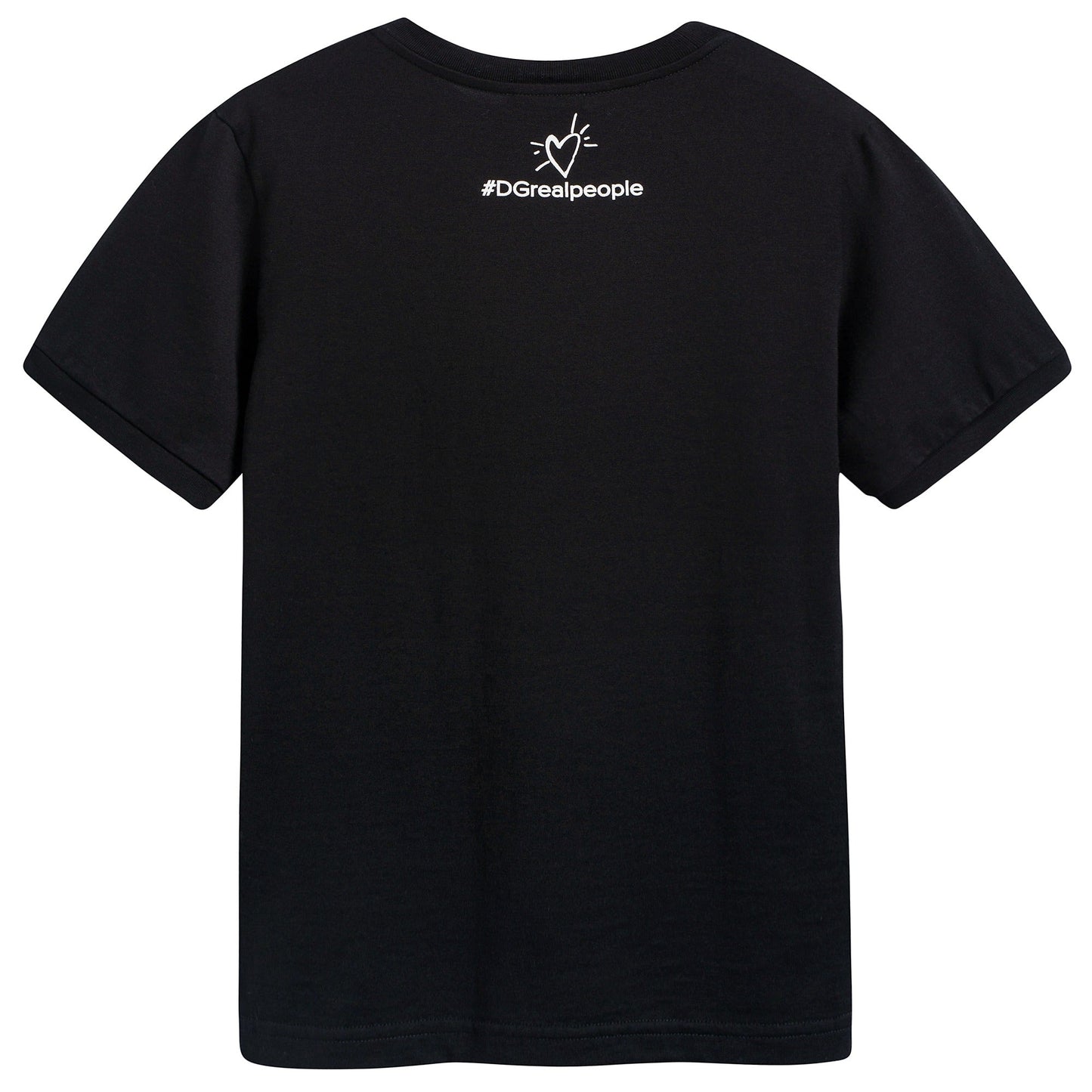Girls Black Logo & Heart Top