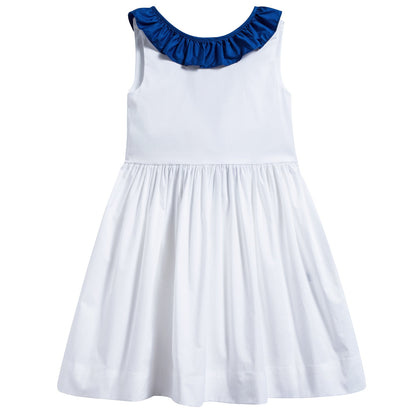 Girls White  &  Bluette  Broom  Cotton Sleeveless  Dress