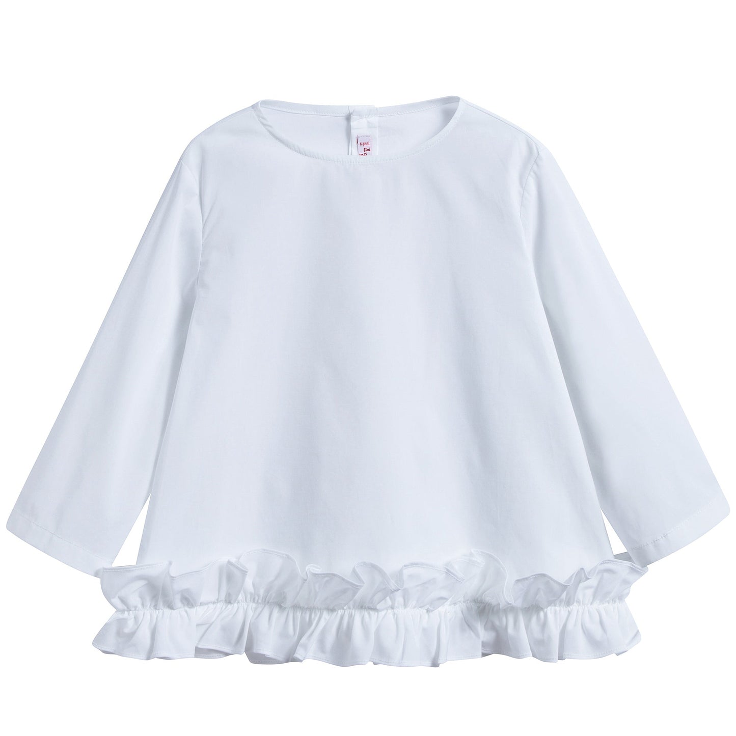 Girls White Lace Cotton T-shirt