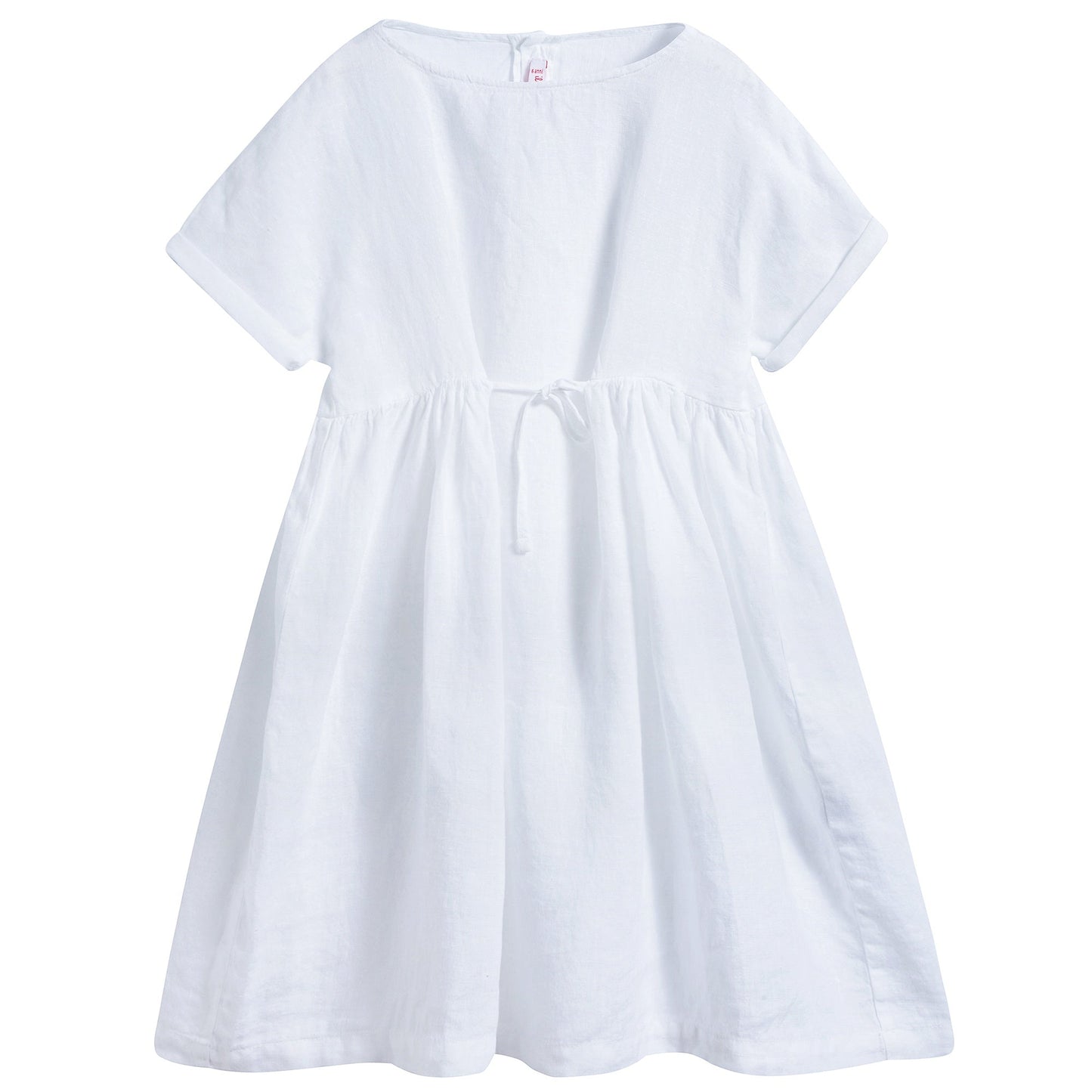 女童白色亚麻连衣裙