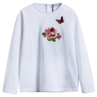 Baby  Girls  White  Rose T-shirt