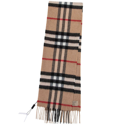Girls Camel Check Cashmere Scarve