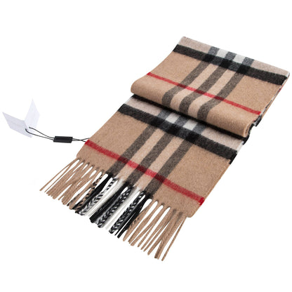 Girls Camel Check Cashmere Scarve
