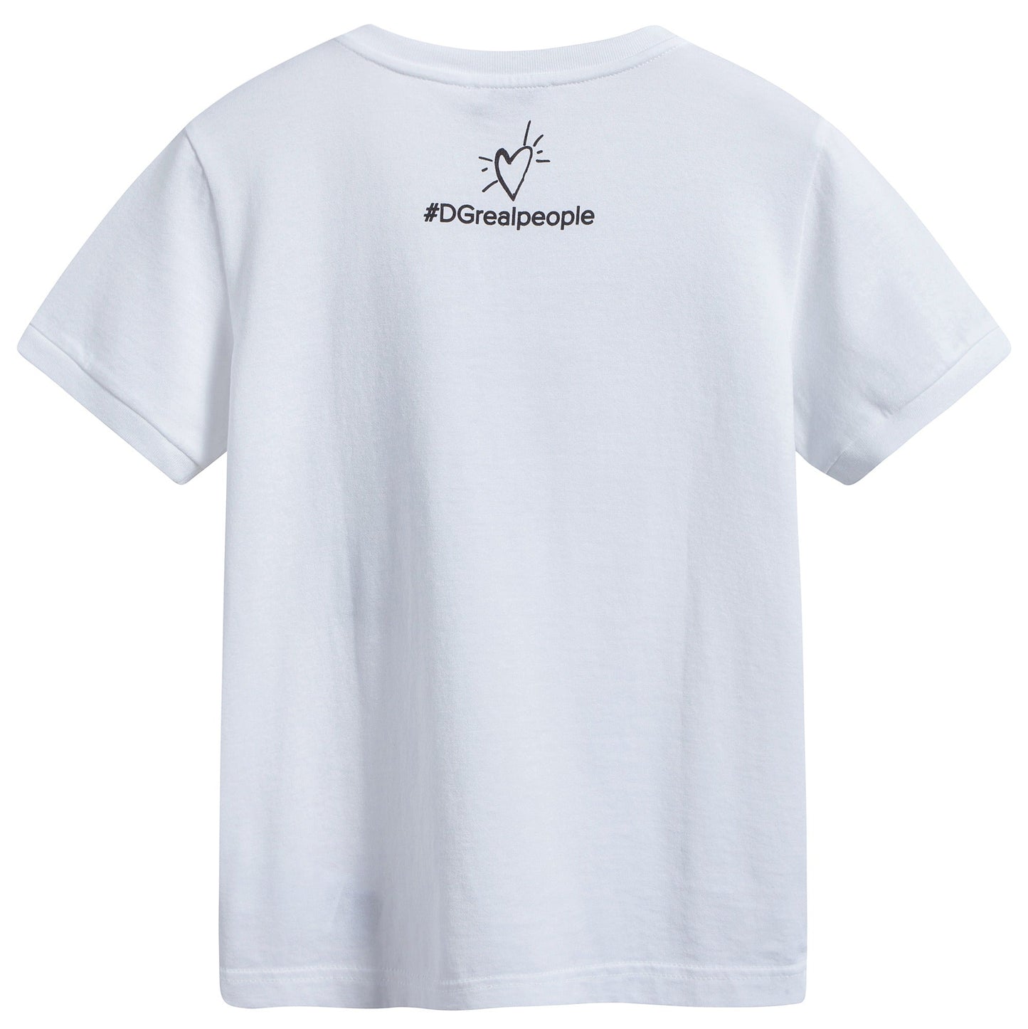 Girls White Cotton T-shirt
