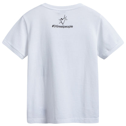 Girls White Cotton T-shirt