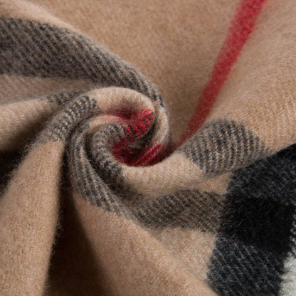 Girls Camel Check Cashmere Scarve