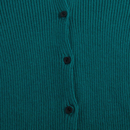 Girls Teal Cotton Zenobia Cardigan