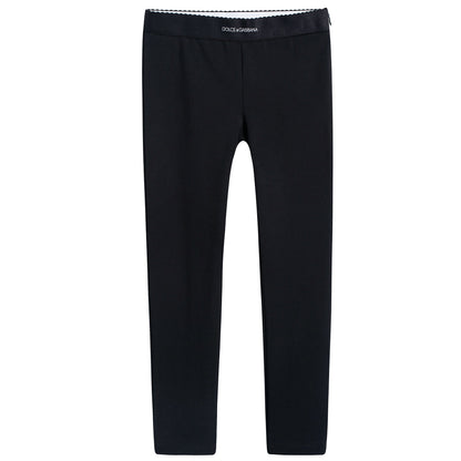 Girls Black Cotton Trousers