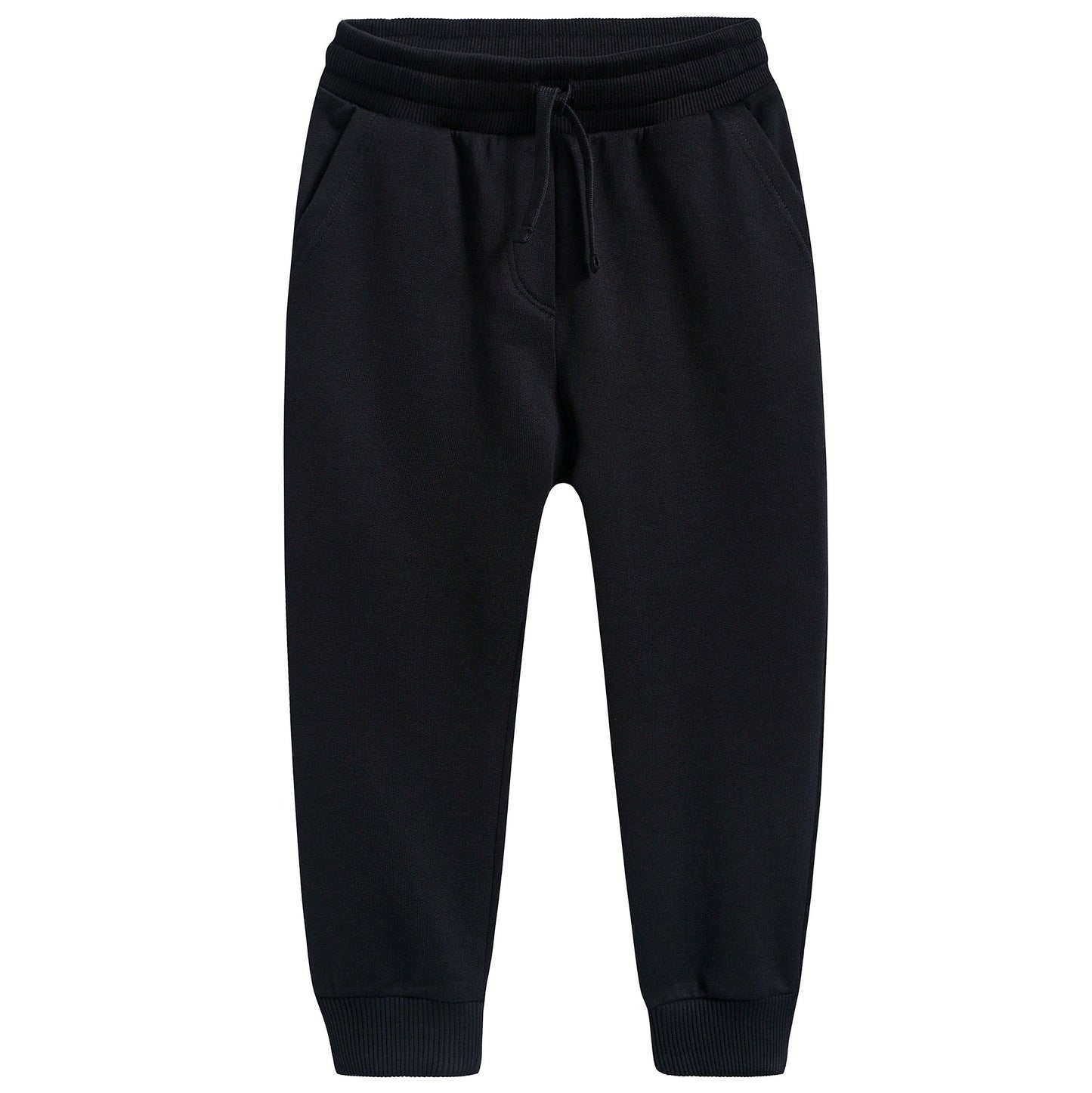 Boys & Girls Black Cotton Trousers