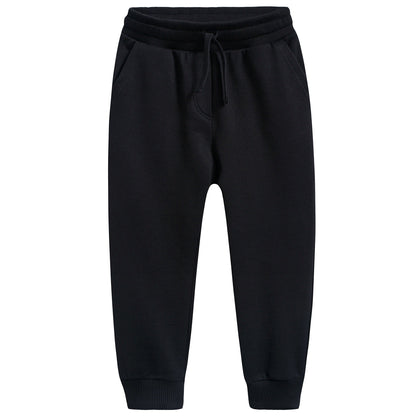 Boys & Girls Black Cotton Trousers
