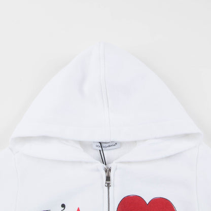 Baby Girls Girls White Cotton Zip-up Top