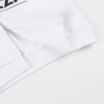 Baby Girls Girls White Cotton Zip-up Top