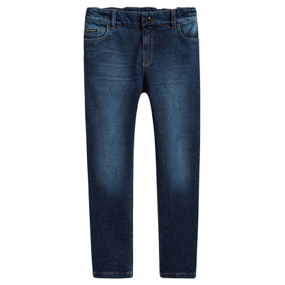 Girls Blue Cowboy Cotton Trousers