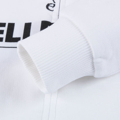 Girls White Love Cotton Zip-up Top