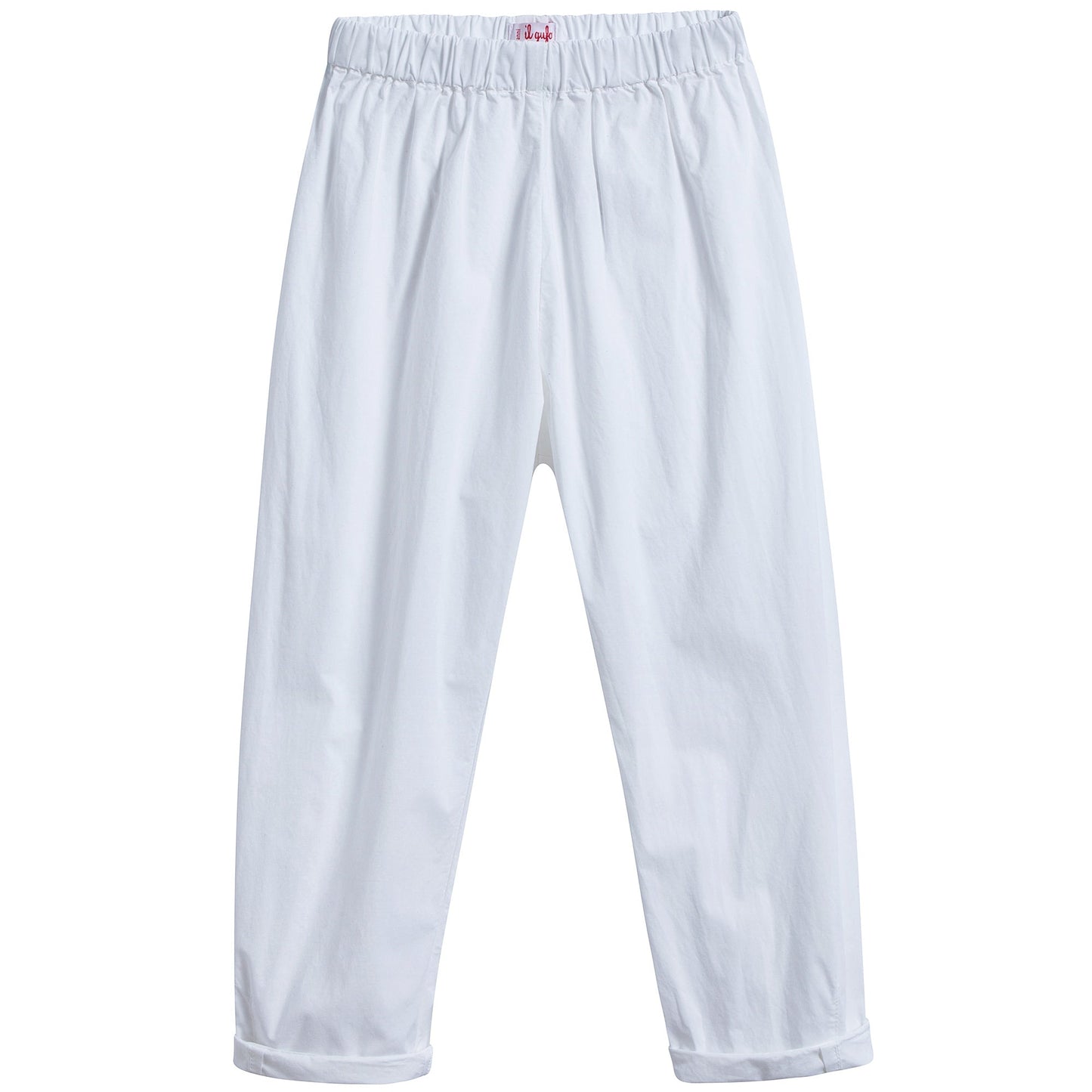 Girls White Cotton Trousers