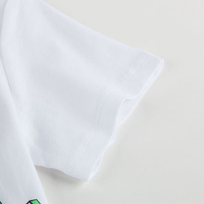 Girls White Logo Cotton T-shirt