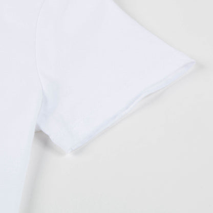 Boys White Dinosaur Printed Cotton T-shirt