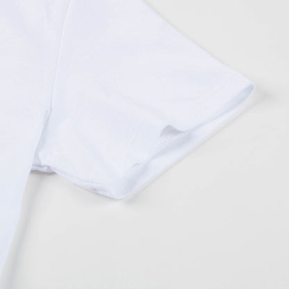 Boys White Printed Cotton T-shirt