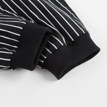 男婴黑色条纹棉长裤