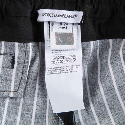 男婴黑色条纹棉长裤