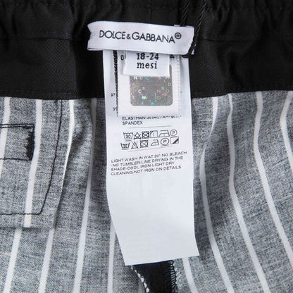 男婴黑色条纹棉长裤