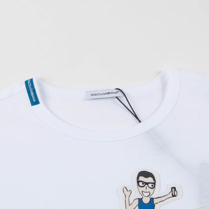Boys White Cotton T-shirt