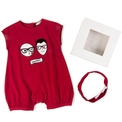 Baby  Girls  Red  Home  Babysuit
