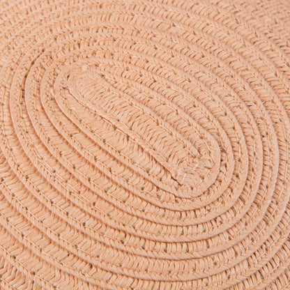 Girls Beige Woven Paper Hat