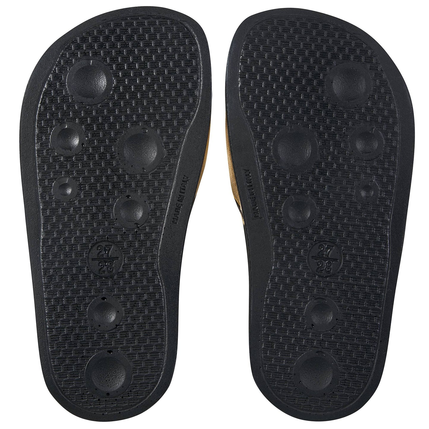 Girls & Boys Black Gold Logo Slipper