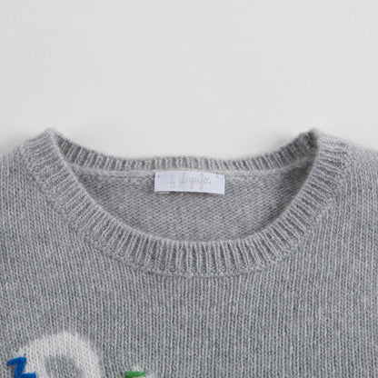 Girls Grey Wool Sweater