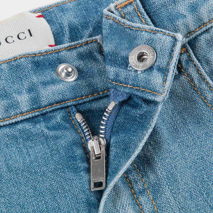 Baby Girls Blue Tapered Pants
