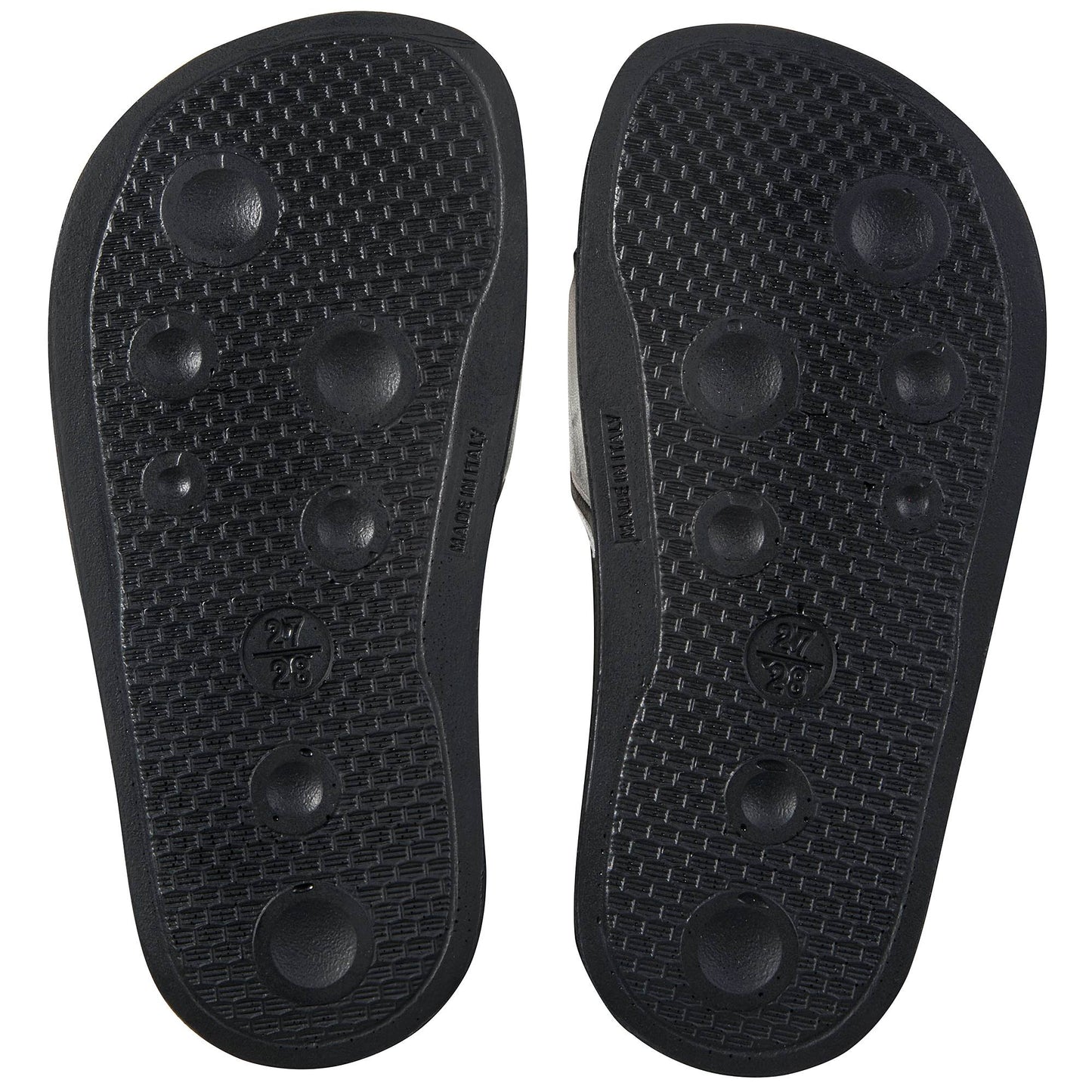 Girls & Boys Black  Silver  Logo Slippers