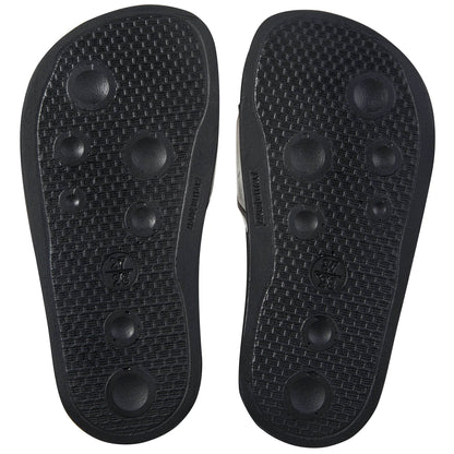 Girls & Boys Black  Silver  Logo Slippers