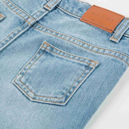 Baby Girls Blue Tapered Pants
