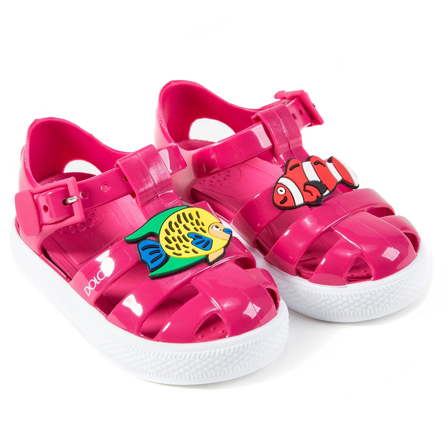 Girls Rose Pink Whit Fish Sandals