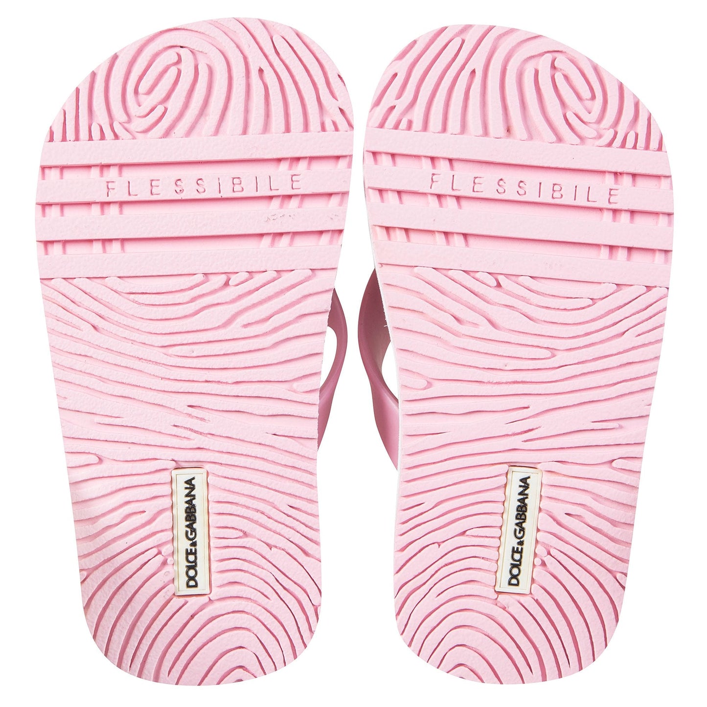Girls Pink Striped Rose Slippers