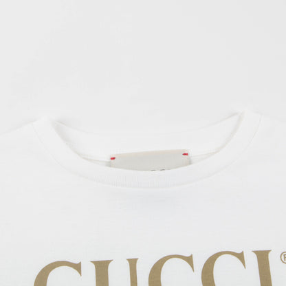 Girls White Logo Cotton T-shirt