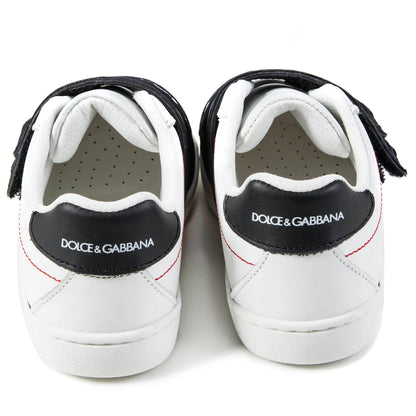 Girls & Boys White Black Logo Shoes