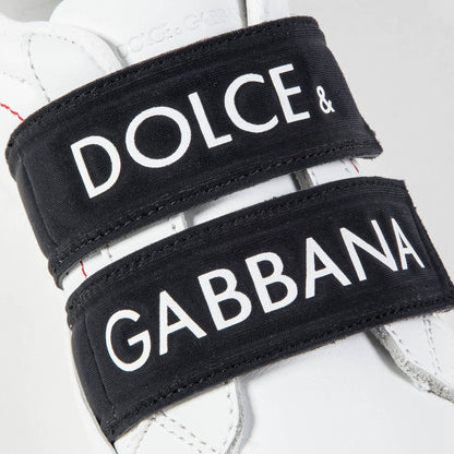 Girls & Boys White Black Logo Shoes