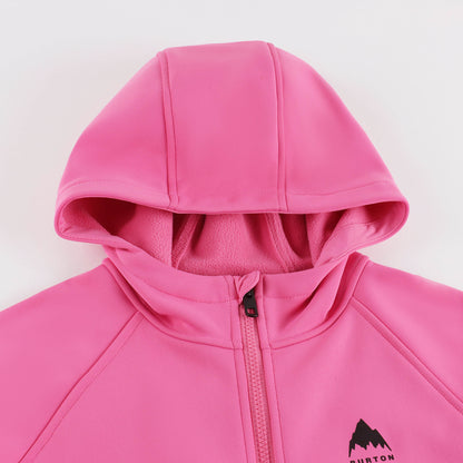 女童玫红色拉链上衣