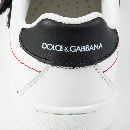 Girls & Boys White Black Logo Shoes