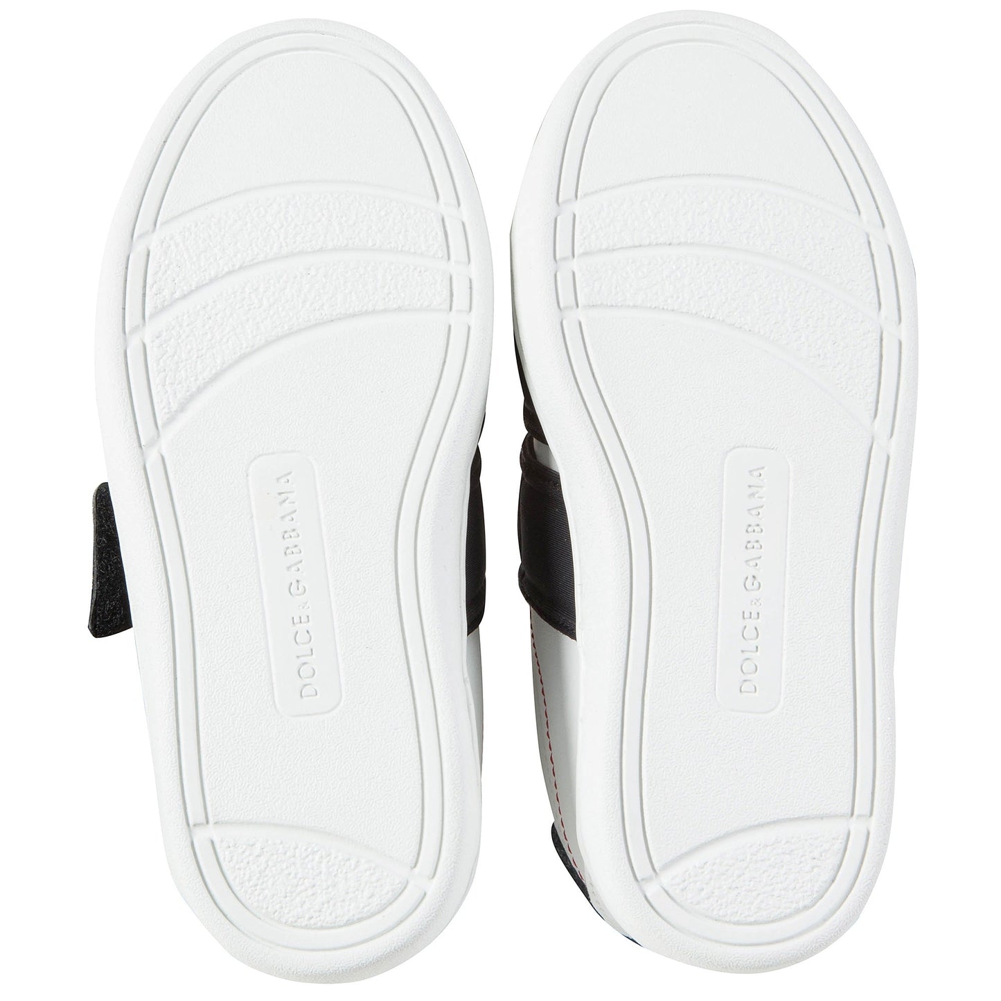 Girls & Boys White Black Logo Shoes