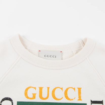 Girls White Logo Cotton Sweatshirt
